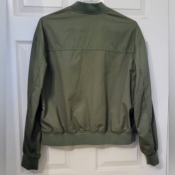 Light Green Cotton Bomber Jacket - Picture 2 of 8